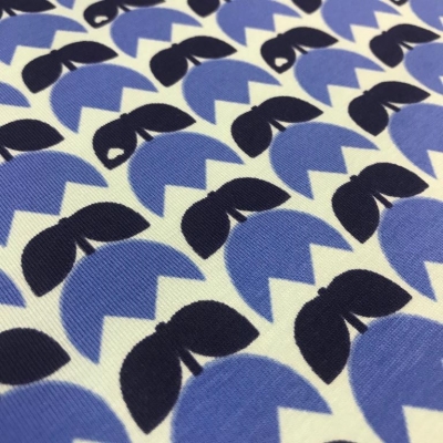 Jersey | byGraziela | Tulpen blau in blau